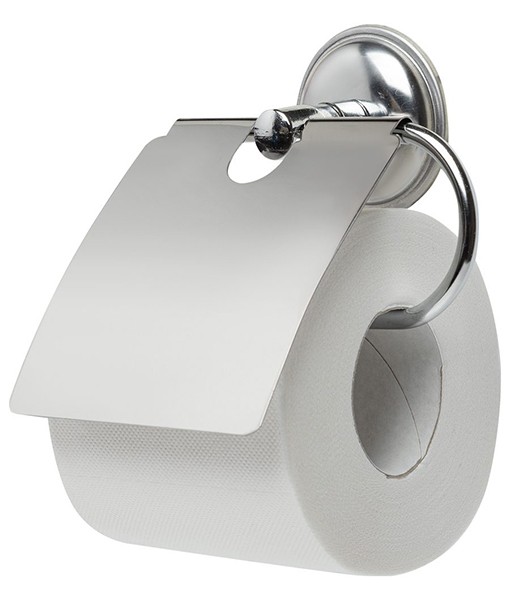Держатель для туалетной бумаги с крышкой (хром)