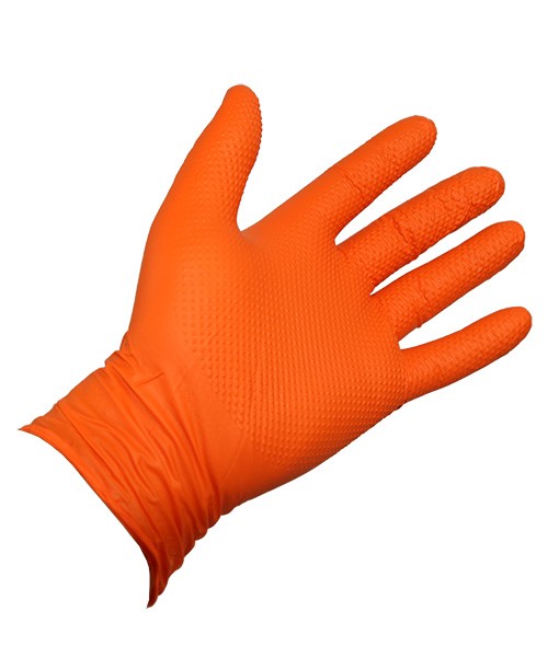 Перчатки хозяйственные текстурированные нитрил (Orange) «XXL»